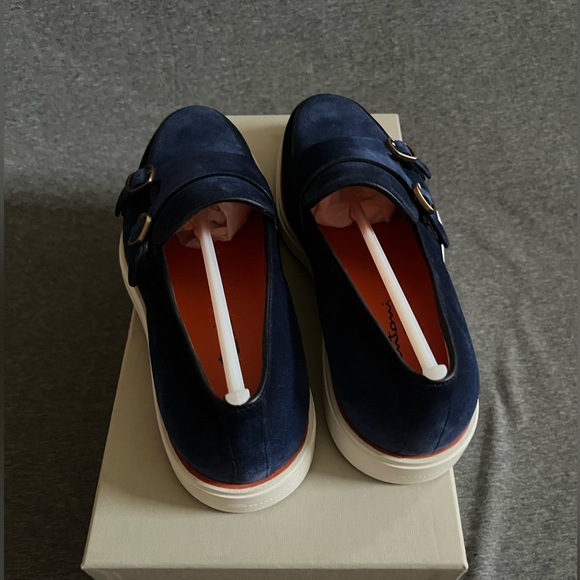 Men’s Double Buckle Monk Strap Loafers - Picture 2 of 9